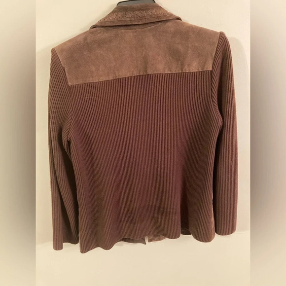 Peter Nygård Brown XL Suede Leather Sweater Jacket - Picture 9 of 16